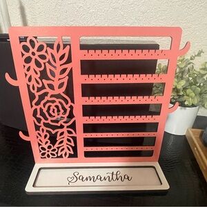 Floral Jewelry Holder with Tray